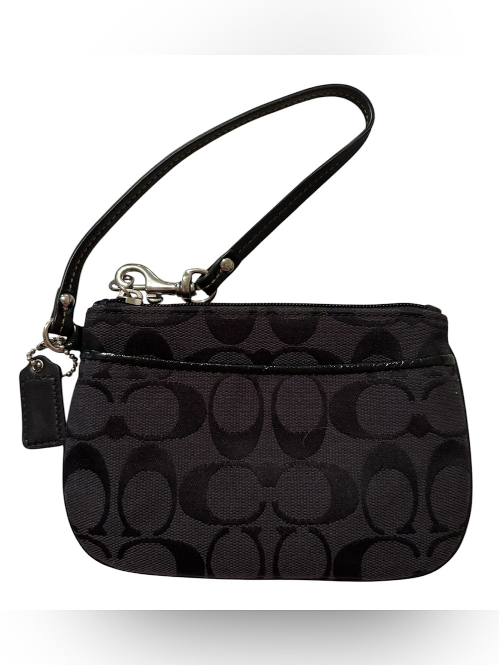 Coach signature jacquard small wristlet - EUC